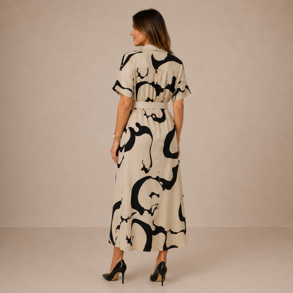 Aurélie Midi Dress | Women's Elegant Shirt Dress