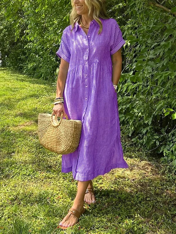 Corinne Striped Button-Up Dress | Women's Dress