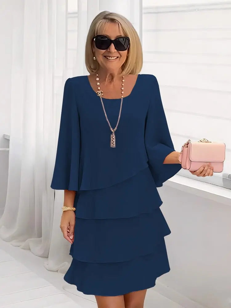 Elegant Comfort Ruffle Dress | Women's A-Line Dress