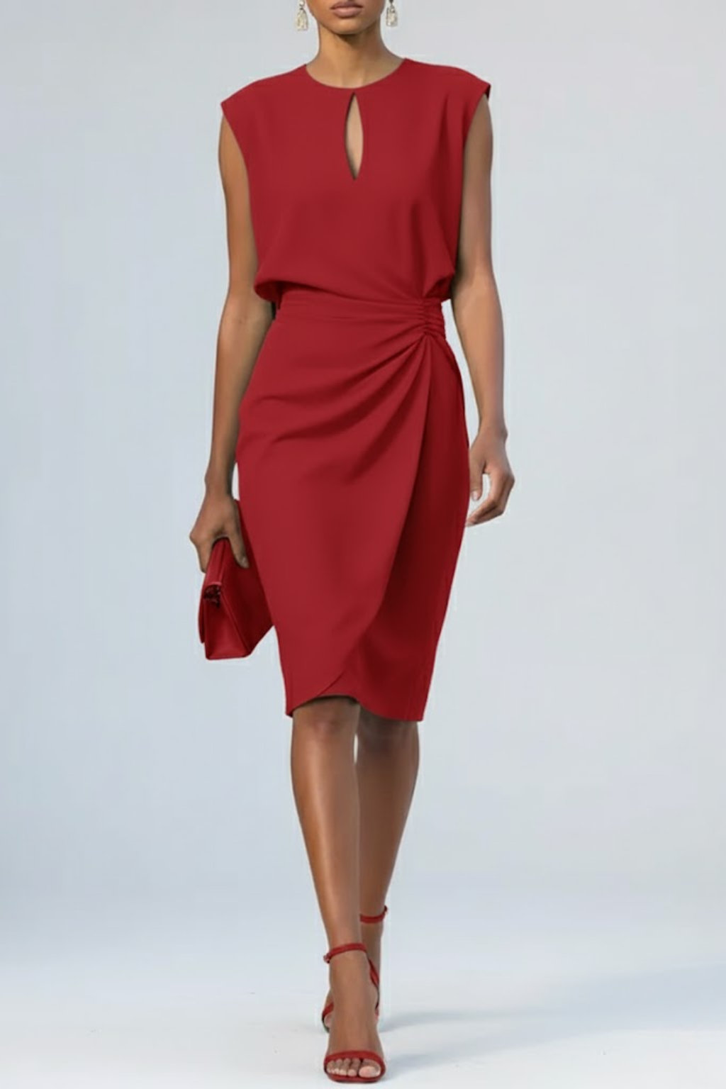 Elegant Midi Dress | Women's Summer Cocktail Dress