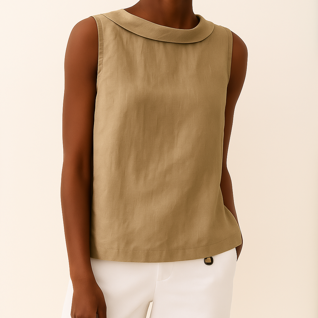 Camilla Sleeveless Roll Collar Top | Women's Top