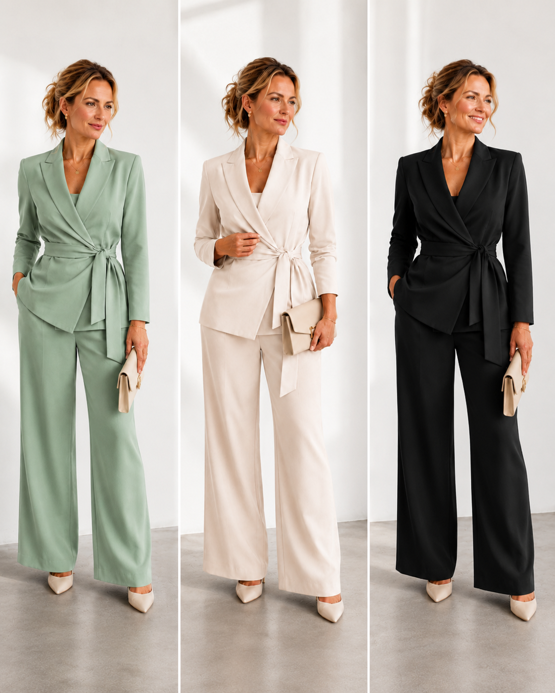 Elegant Women's Set | Two Piece Jacket and Wide Trousers
