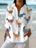 Ingrid Playful Hen Blouse | Women's Summer Top