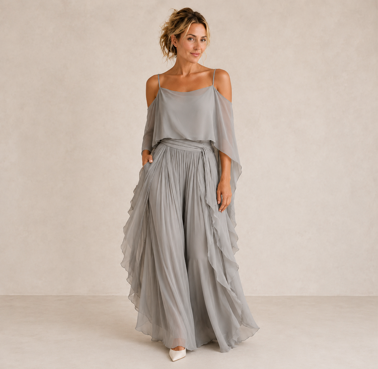 Nadia | Women's Chiffon Two Piece Set for Elegant Occasions