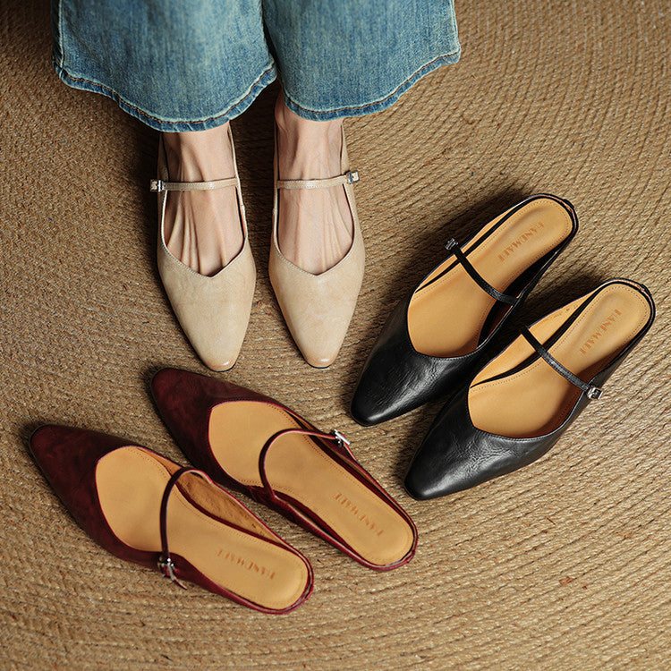 Orella Genuine Leather Mules | Women's Slip-On Footwear