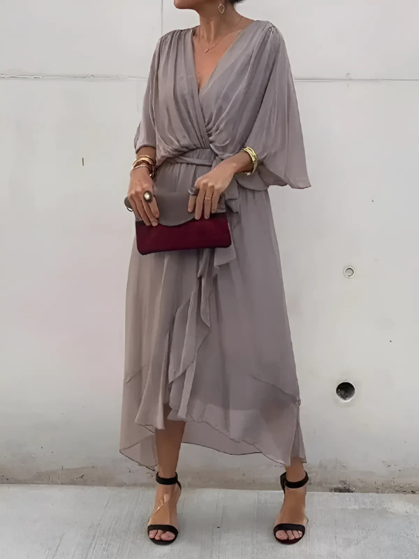 Seraphina Midi Dress | Elegant Wrap Dress for Women